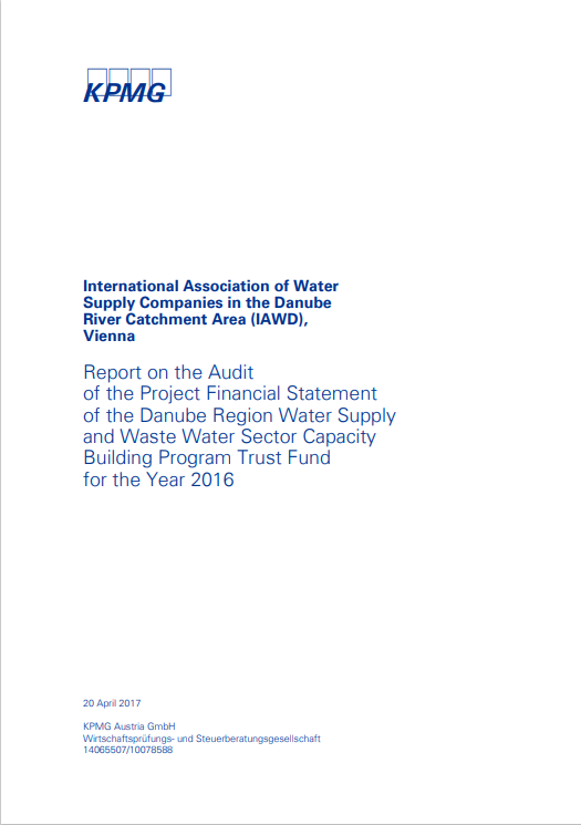 IAWD Report on the Audit of the Project Financial Statement of the Danube Region Water Supply and Waste Water Sector Capacity Building Program Trust Fund 2016
