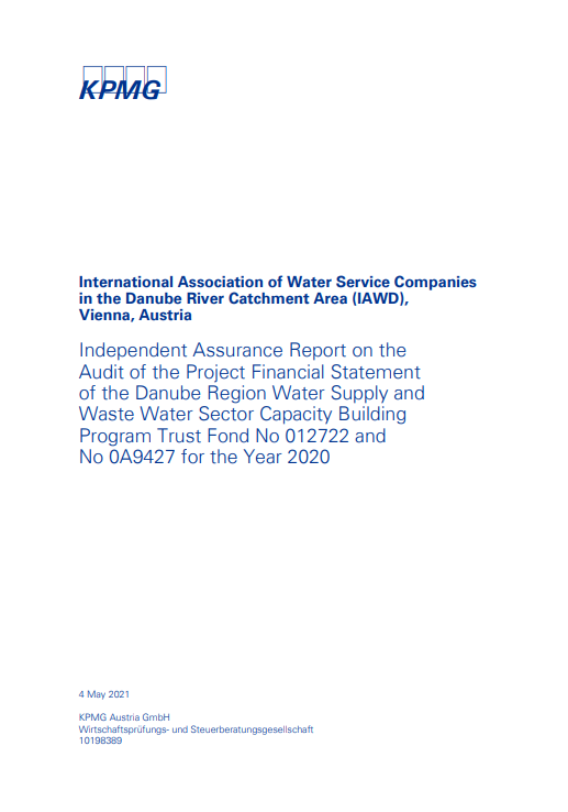 IAWD Independent Assurance Report on the Project Financial Statement of the Danube Region Water Supply and Waste Water Sector Capacity Building Program Trust Fund 2020