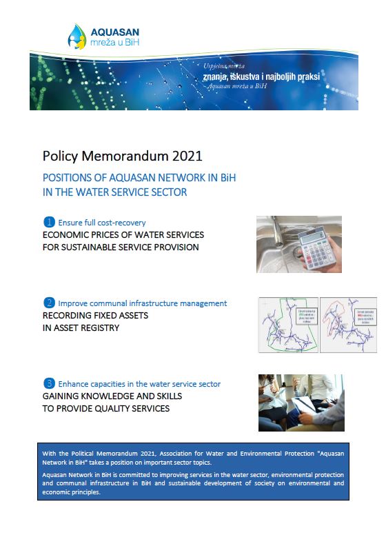 Policy Memorandum 2021: Positions of AQUASAN Network in BiH in the Water Service Sector 